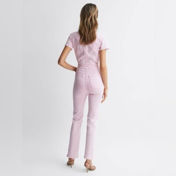GOOD AMERICAN PINK DENIM FIT FOR SUCCESS JUMPSUIT - Picture 3 of 12